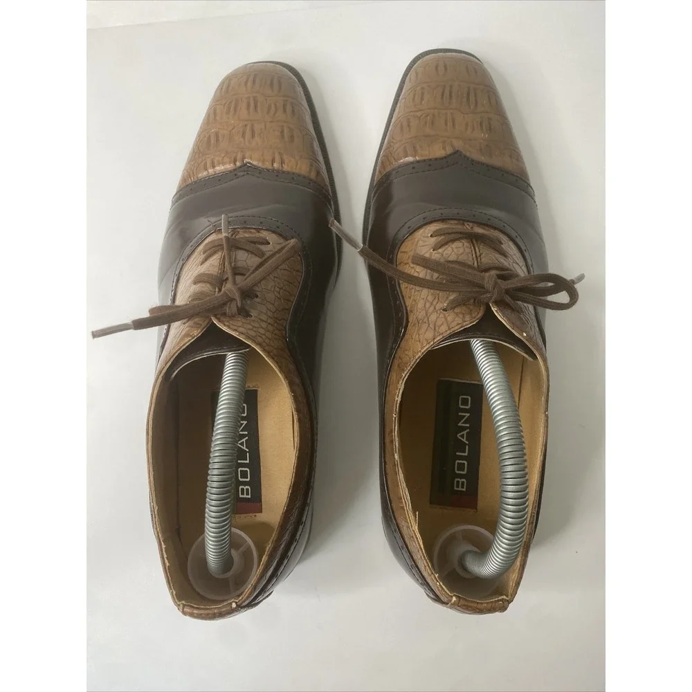 Bolano Men's Dress Shoe. Men's Size 9 Cognac/ Brown. WYND-215.Oxford Style Dress